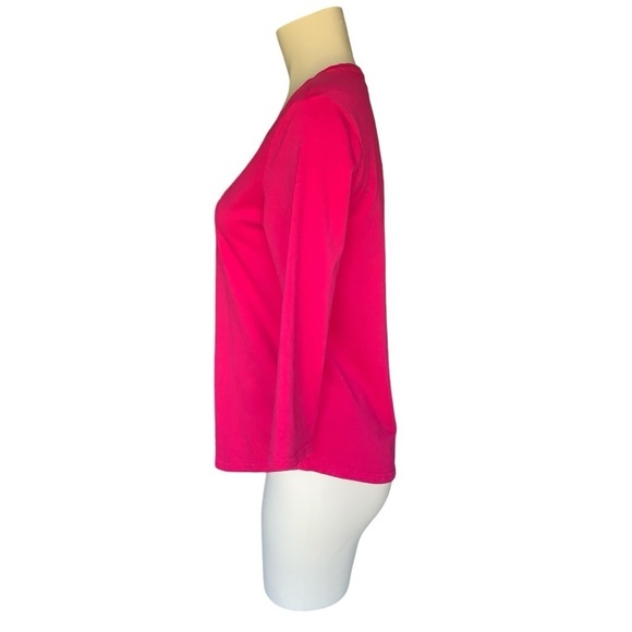 2/$10 MOVING SALE Weatherproof Vintage Women's 3/4 Sleeve V Neck T-shirt Pink - Picture 9 of 15